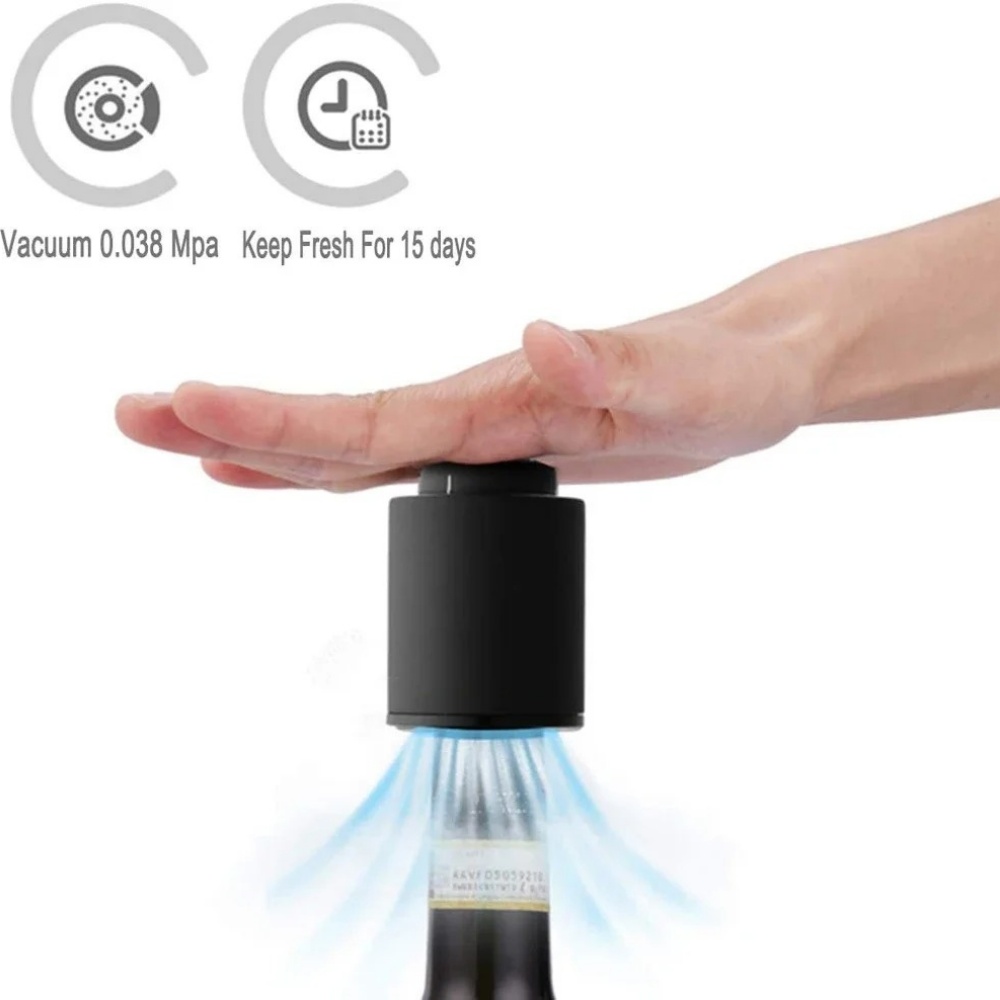 Wine Stopper Vacuum - จุกปิดขวดไวน์แบบสุญญากาศชนิดกดใช้ซ้ำได้ ปิดผนึกแน่นหนา ฝาขวดไวน์เก็บรักษา ช่วยรักษาความสดของไวน์แดง อุปกรณ์ถนอมไวน์