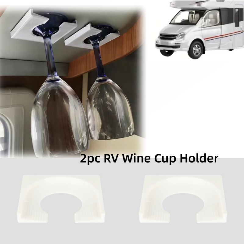 Wine & Beer Guayaquil - ที่วางแก้วไวน์สำหรับรถบ้าน RV 2 ชิ้น พร้อมกาวในตัว ติดตั้งง่าย