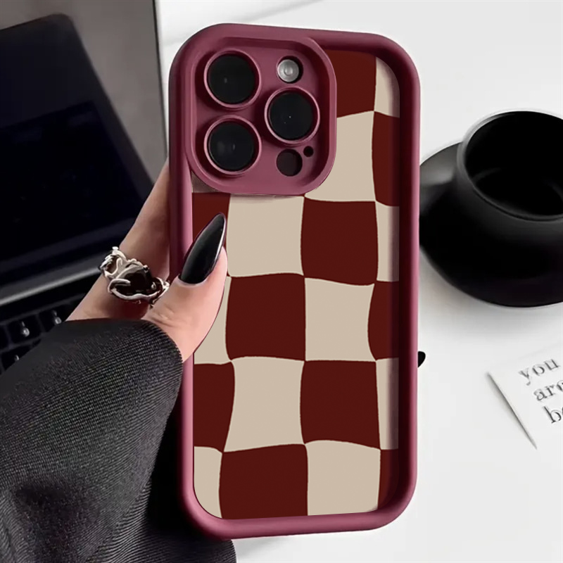 Wine & Beer Guayaquil - เคสโทรศัพท์ลายตารางสีแดงไวน์สำหรับ iPhone 17 Air 16 15