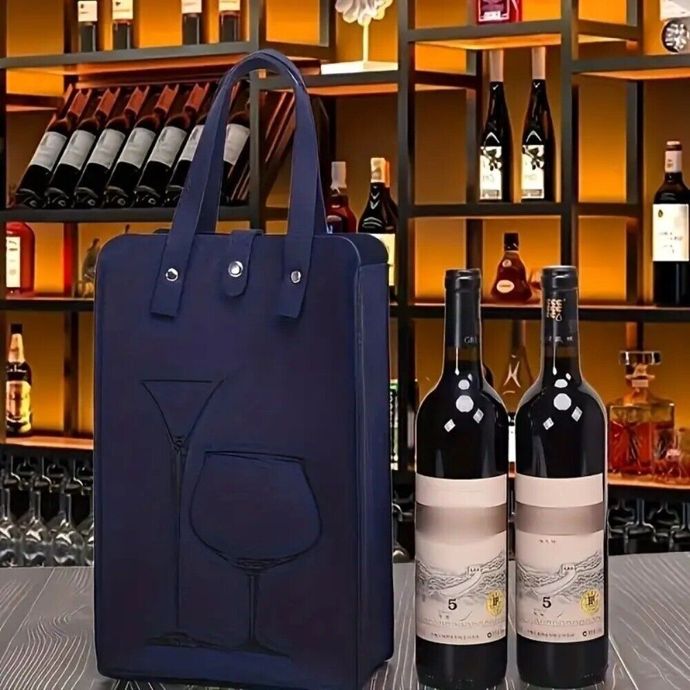 Wine & Beer Guayaquil - กระเป๋าใส่ไวน์สีแดงคุณภาพสูง ทำจากผ้าสักหลาด พร้อมหูหิ้วคู่ สำหรับใส่ของขวัญหรือเครื่องดื่ม