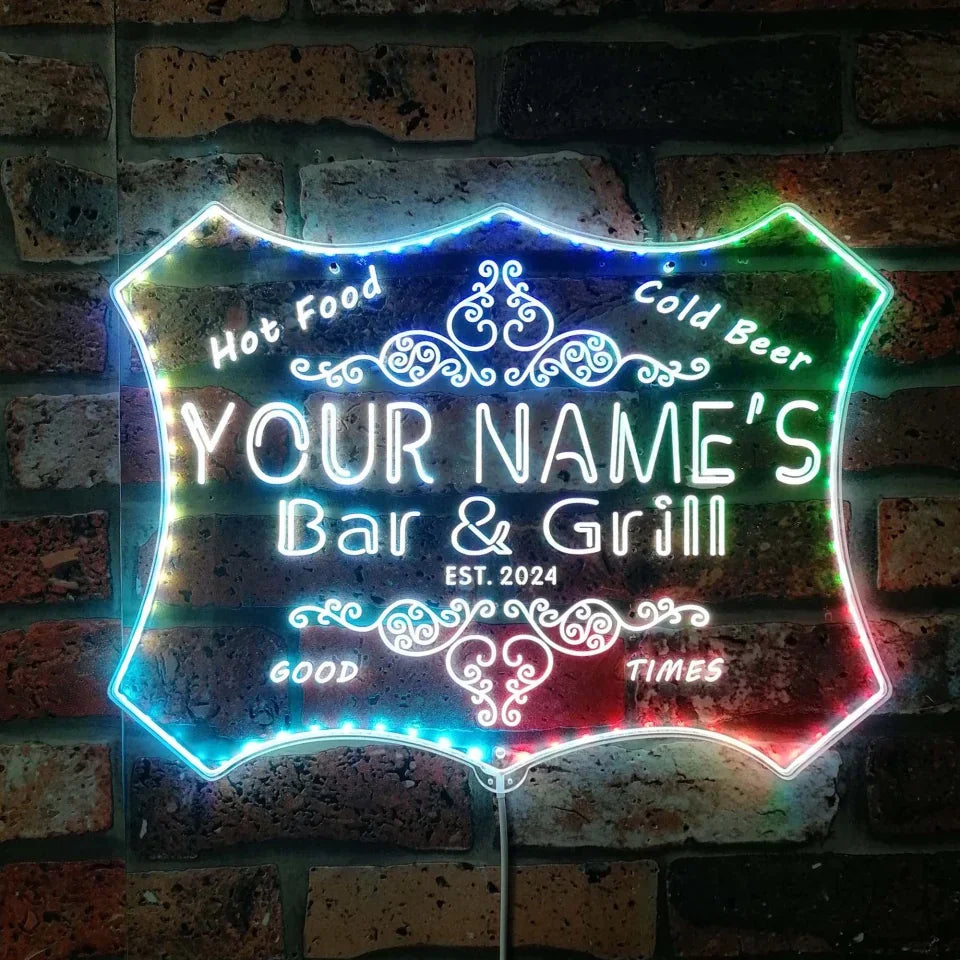 Wine In Beer Name - ปรับแต่งชื่อบาร์และย่างเบียร์ไวน์ RGB Dynamic Glam LED Sign
