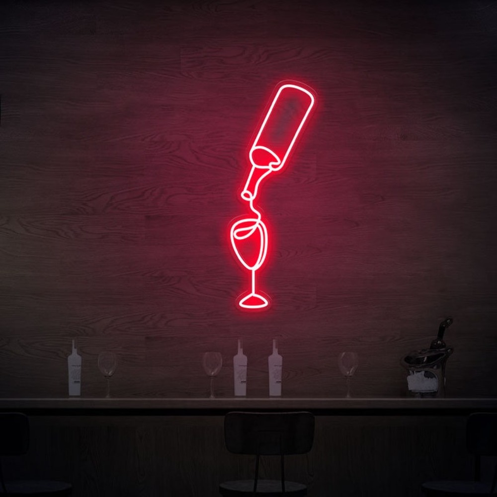 ไฟนีออนรูปขวดไวน์แบบ LED ไฟตกแ - Wine In Beer Store บทวิจารณ์และราคา