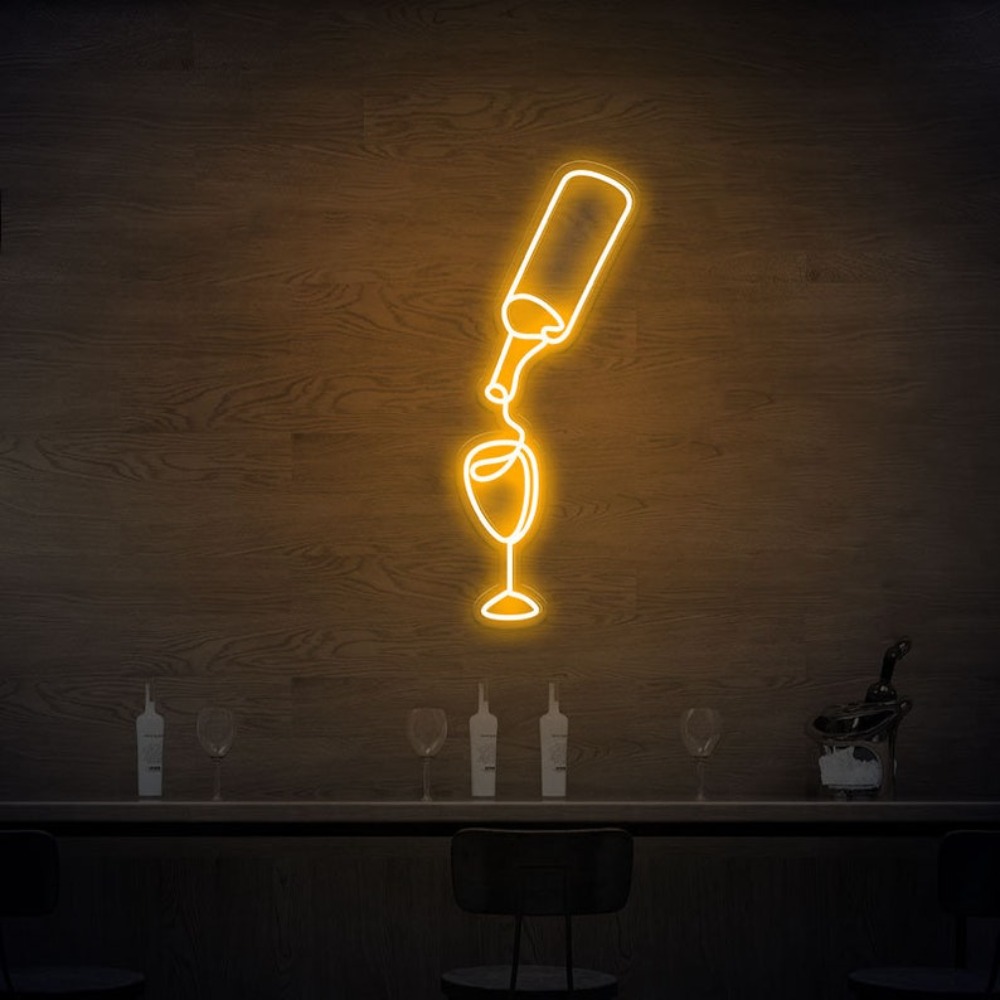 ไฟนีออนรูปขวดไวน์แบบ LED ไฟตกแ - Wine In Beer Store บทวิจารณ์และราคา