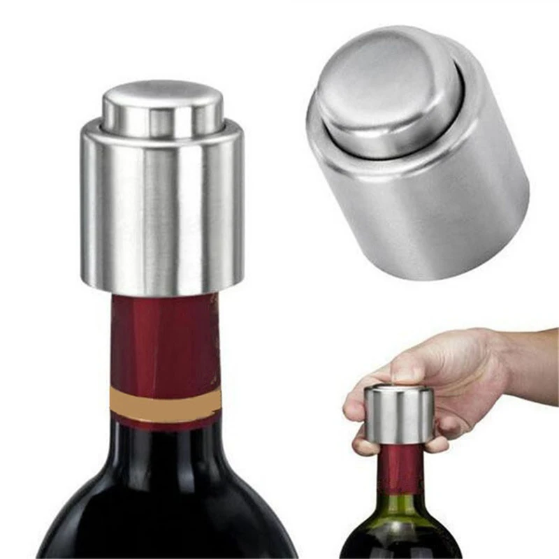 2PCS สแตนเลสสตีลขวดไวน์ Stoppe - Wine Stopper Vacuum บทวิจารณ์และราคา