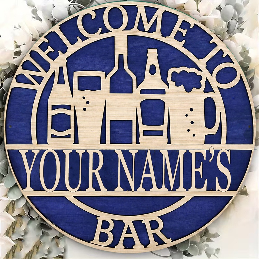 [2D Flat] ป้ายไม้ทรงกลมแบบเจาะ - Wine In Beer Name บทวิจารณ์และราคา