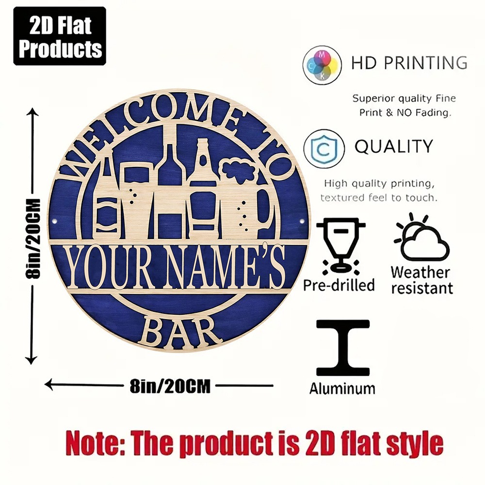 [2D Flat] ป้ายไม้ทรงกลมแบบเจาะ - Wine In Beer Name บทวิจารณ์และราคา