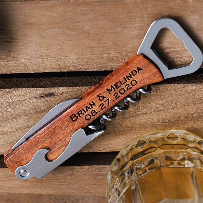 ที่เปิดขวดไวน์แบบมีด้ามไม้สลัก - Wine In Beer Name บทวิจารณ์และราคา