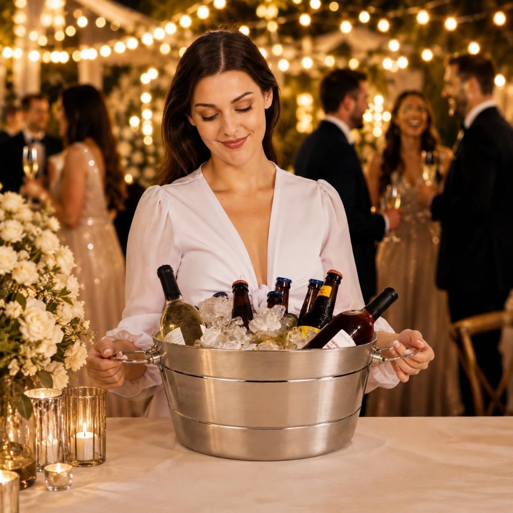 ถังน้ำแข็งสแตนเลสสองชั้น ขนาด  - Wine Beer Images บทวิจารณ์และราคา
